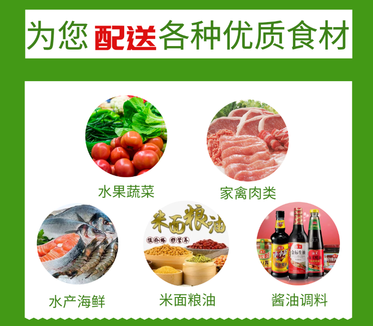 東莞食材配送、蔬菜配送、糧油配送